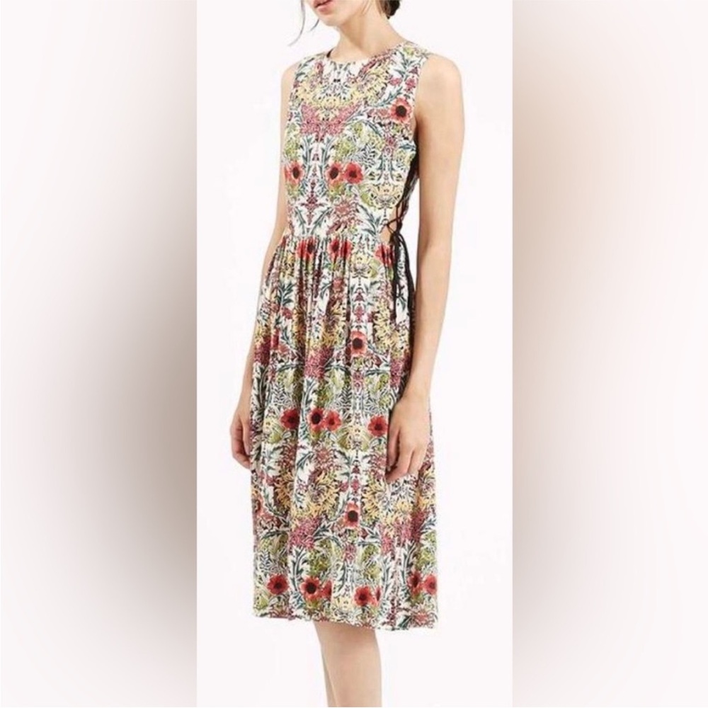 Topshop Sleeveless Floral Midi Dress